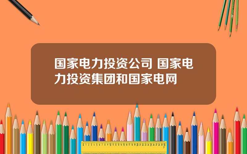 国家电力投资公司 国家电力投资集团和国家电网